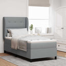 Box spring seng med hovedgærde Lysegrå 100 x 200 cm Stof