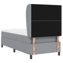 Box spring seng med hovedgærde Lysegrå 100 x 200 cm Stof