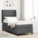 Box spring seng med hovedgærde Mørkegrå 100 x 200 cm Stof