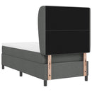 Box spring seng med hovedgærde Mørkegrå 100 x 200 cm Stof