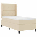 Box spring seng med hovedgærde Creme 100 x 200 cm Stof
