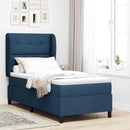 Box spring seng med hovedgærde Blå 100 x 200 cm Stof