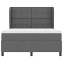Box spring seng med hovedgærde Mørkegrå 140 x 190 cm Stof