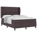 Box spring seng med hovedgærde Mørkebrun 140 x 190 cm Stof