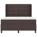 Box spring seng med hovedgærde Mørkebrun 140 x 190 cm Stof