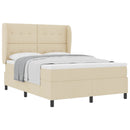 Box spring seng med hovedgærde Creme 140 x 190 cm Stof