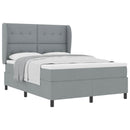 Box spring seng med hovedgærde Lysegrå 140 x 200 cm Stof
