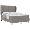 Box spring seng med hovedgærde Gråbrun 140 x 200 cm Stof