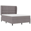Box spring seng med hovedgærde Gråbrun 140 x 200 cm Stof