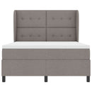 Box spring seng med hovedgærde Gråbrun 140 x 200 cm Stof