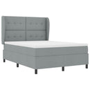 Box spring seng med hovedgærde Lysegrå 160 x 200 cm Stof