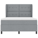 Box spring seng med hovedgærde Lysegrå 160 x 200 cm Stof