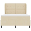Box spring seng med hovedgærde Creme 160 x 200 cm Stof