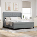 Box spring seng med hovedgærde Lysegrå 180 x 200 cm Stof