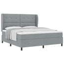 Box spring seng med hovedgærde Lysegrå 180 x 200 cm Stof