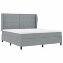 Box spring seng med hovedgærde Lysegrå 180 x 200 cm Stof