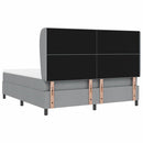 Box spring seng med hovedgærde Lysegrå 180 x 200 cm Stof