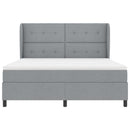 Box spring seng med hovedgærde Lysegrå 180 x 200 cm Stof