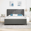 Box spring seng med hovedgærde Mørkegrå 180 x 200 cm Stof