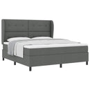 Box spring seng med hovedgærde Mørkegrå 180 x 200 cm Stof
