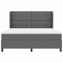 Box spring seng med hovedgærde Mørkegrå 180 x 200 cm Stof