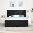 Box spring seng med hovedgærde Sort 180 x 200 cm Stof