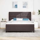 Box spring seng med hovedgærde Mørkebrun 180 x 200 cm Stof