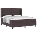 Box spring seng med hovedgærde Mørkebrun 180 x 200 cm Stof