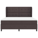 Box spring seng med hovedgærde Mørkebrun 180 x 200 cm Stof