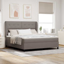 Box spring seng med hovedgærde Gråbrun 180 x 200 cm Stof