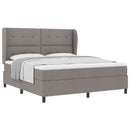 Box spring seng med hovedgærde Gråbrun 180 x 200 cm Stof