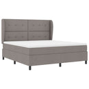 Box spring seng med hovedgærde Gråbrun 180 x 200 cm Stof