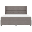 Box spring seng med hovedgærde Gråbrun 180 x 200 cm Stof