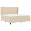 Box spring seng med hovedgærde Creme 180 x 200 cm Stof