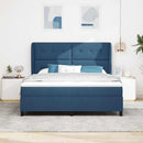 Box spring seng med hovedgærde Blå 180 x 200 cm Stof