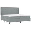 Box spring seng med hovedgærde Lysegrå 200 x 200 cm Stof