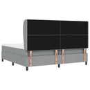 Box spring seng med hovedgærde Lysegrå 200 x 200 cm Stof
