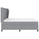 Box spring seng med hovedgærde Lysegrå 200 x 200 cm Stof