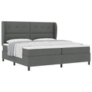 Box spring seng med hovedgærde Mørkegrå 200 x 200 cm Stof