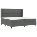 Box spring seng med hovedgærde Mørkegrå 200 x 200 cm Stof