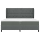 Box spring seng med hovedgærde Mørkegrå 200 x 200 cm Stof