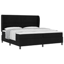 Box spring seng med hovedgærde Sort 200 x 200 cm Stof