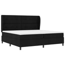 Box spring seng med hovedgærde Sort 200 x 200 cm Stof