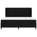 Box spring seng med hovedgærde Sort 200 x 200 cm Stof