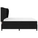 Box spring seng med hovedgærde Sort 200 x 200 cm Stof