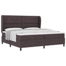 Box spring seng med hovedgærde Mørkebrun 200 x 200 cm Stof