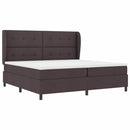 Box spring seng med hovedgærde Mørkebrun 200 x 200 cm Stof