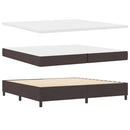 Box spring seng med hovedgærde Mørkebrun 200 x 200 cm Stof