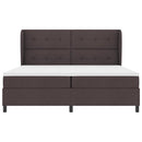 Box spring seng med hovedgærde Mørkebrun 200 x 200 cm Stof