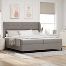 Box spring seng med hovedgærde Gråbrun 200 x 200 cm Stof
